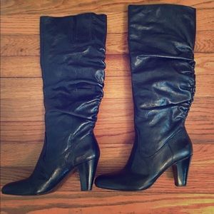 NWOT Nine West Sousanna Black Leather Boots